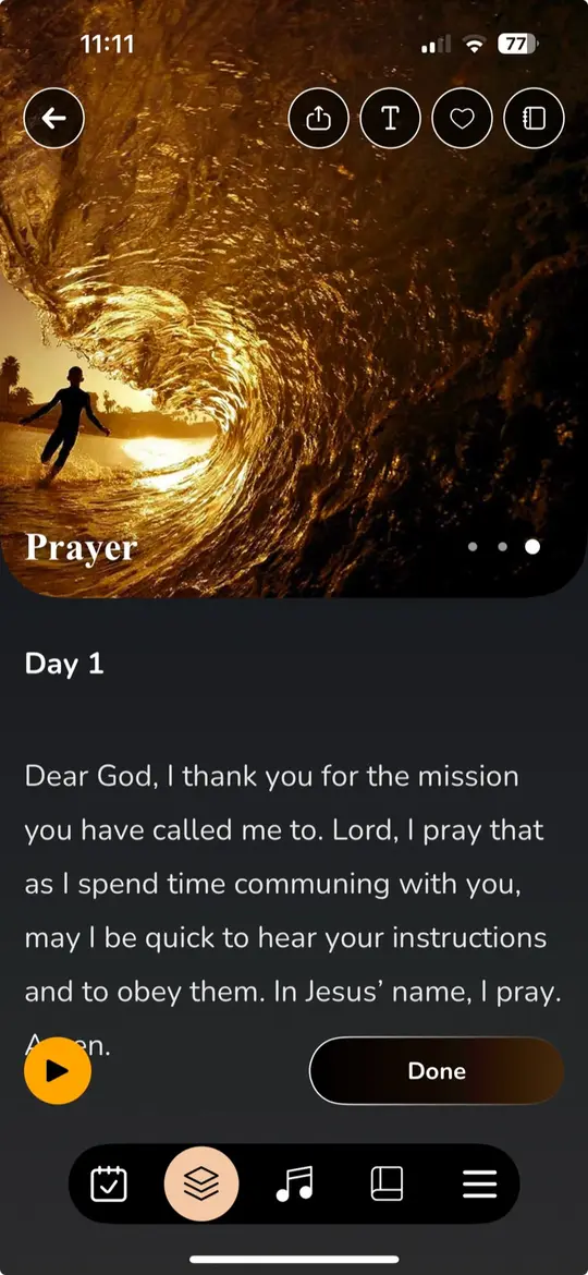 Journal and guided prayer screen